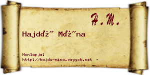 Hajdú Mína névjegykártya